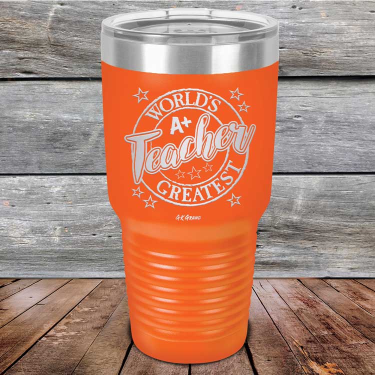 World's Greatest Teacher - Powder Coated Etched Tumbler