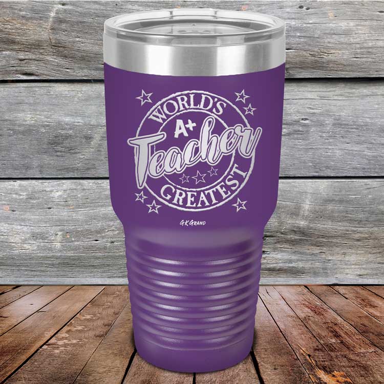 World's Greatest Teacher - Powder Coated Etched Tumbler