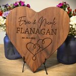 Personalized Cutting Board Wedding Valentine’s Day Gift for Him Her Beautifully Engraved Heart Design Unique Customized Bride Groom Display Newlywed Couple Anniversary Marriage Christmas (12x12x.75)