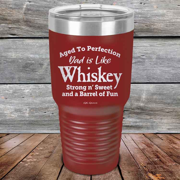 Aged-to-Perfection-Dad-is-Like-Whiskey-Strong-N-Sweet-30oz-Maroon_TPC-30Z-13-5322-1