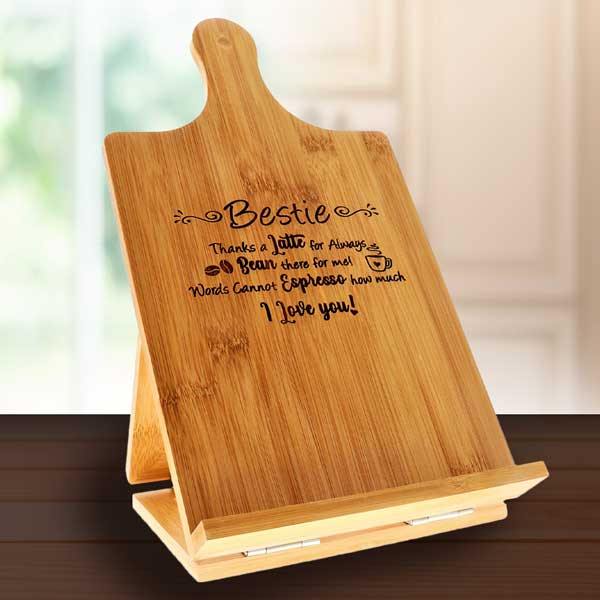 Bestie - Bamboo Recipe Holder "Thanks a Latte For Always Bean There For Me....." - GK GRAND GIFTS