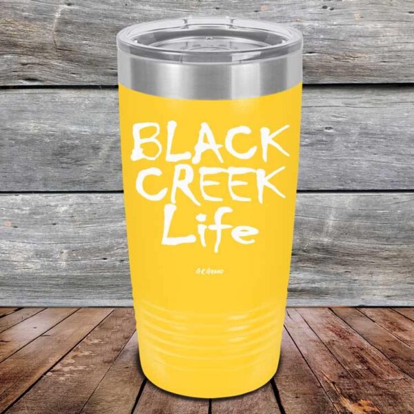 Black Creek Life - Powder Coated Etched Tumbler - GK GRAND GIFTS