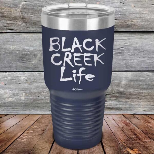 Black Creek Life - Powder Coated Etched Tumbler - GK GRAND GIFTS