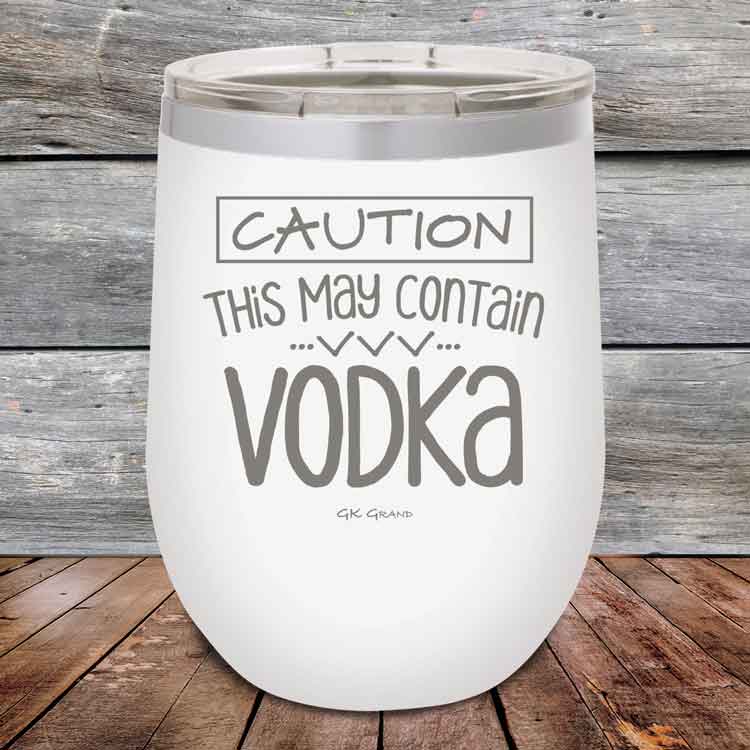 Caution This May Contain Vodka – Powder Coated Etched Tumbler