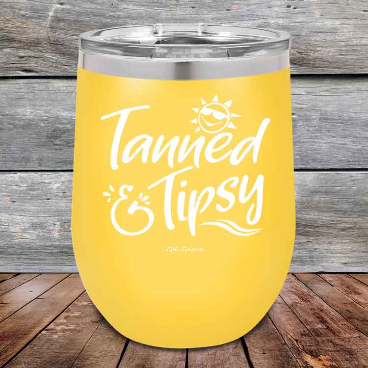 Tanned & Tipsy – Powder Coated Etched Tumbler