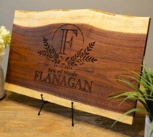 Personalized live edge walnut wood - a perfect gift for any occasions.